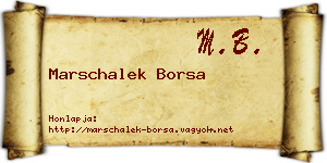 Marschalek Borsa névjegykártya